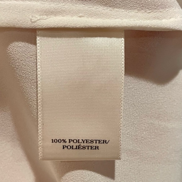 Ann Taylor Med lightweight sleeveless poly tie blouse in off-white.Nice. Classic - Picture 5 of 5